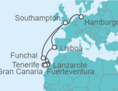 Itinerario del Crucero Islas Canarias - Cunard