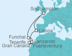Itinerario del Crucero Islas Canarias - Cunard