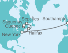 Itinerario del Crucero Canadá, Estados Unidos (EE.UU.) - Cunard