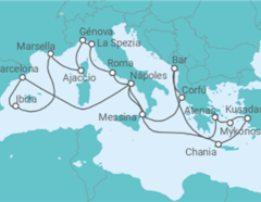 Itinerario del Crucero Lo mejor del Mediterráneo - Princess Cruises