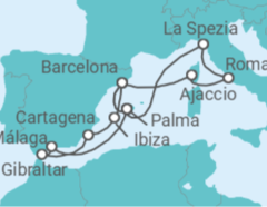 Itinerario del Crucero Gran viaje por el Mediterráneo II - AIDA