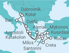 Itinerario del Crucero Iconos del Mediterráneo - Celestyal Cruises