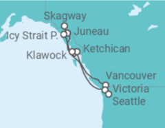 Itinerario del Crucero Contemplar el glaciar Hubbard - Regent Seven Seas