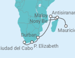 Itinerario del Crucero Maravillas de Madagascar - Regent Seven Seas