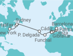 Itinerario del Crucero Desde Nueva York a Barcelona - NCL Norwegian Cruise Line