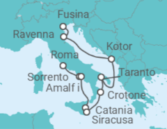 Itinerario del Crucero Italia intensiva - Azamara