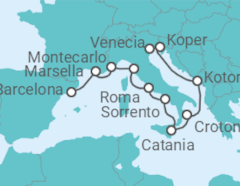 Itinerario del Crucero Mónaco, Italia, Montenegro - Azamara