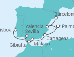 Itinerario del Crucero España y Gibraltar - Azamara