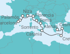 Itinerario del Crucero Desde Pireo (Atenas) a Barcelona - Azamara