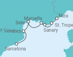 Itinerario del Crucero Francia - Azamara