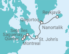 Itinerario del Crucero Desde Reykjavik a Montreal - Azamara