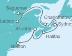 Itinerario del Crucero Canadá - Princess Cruises