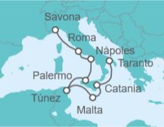 Itinerario del Crucero Italia, Túnez, Malta - Costa Cruceros