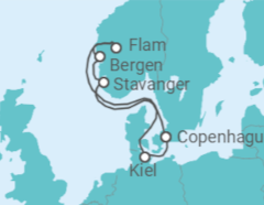 Itinerario del Crucero Valor vikingo  - Costa Cruceros