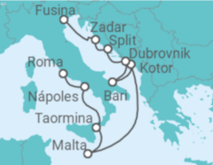 Itinerario del Crucero De la Roma hasta los canales de Venecia - Silversea