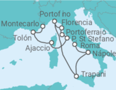 Itinerario del Crucero De Montecarlo a las milenarias calles de Roma - Silversea