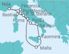 Itinerario del Crucero La maravillosa magia del Mediterráneo - Silversea