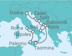 Itinerario del Crucero Maravillas antiguas del sur de Italia  - Silversea