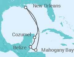 Itinerario del Crucero México, Belice - Carnival Cruise Line