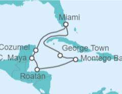 Itinerario del Crucero Caribe occidental - Cunard