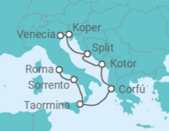 Itinerario del Crucero Vistas del Mediterráneo - Oceania Cruises