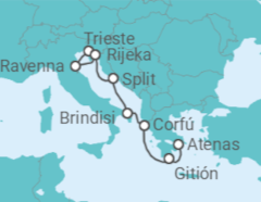 Itinerario del Crucero Mezcla mediterránea - Oceania Cruises