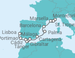 Itinerario del Crucero Pasaje a Portugal - Oceania Cruises