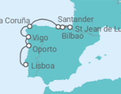 Itinerario del Crucero Balada Ibérica - Oceania Cruises