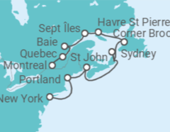 Itinerario del Crucero Quebec y Canadá atlántica - Oceania Cruises