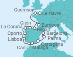 Itinerario del Crucero Riquezas de Francia e Iberia - Oceania Cruises