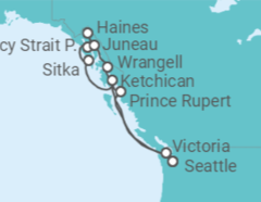 Itinerario del Crucero Aventurero de Alaska - Oceania Cruises