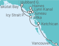 Itinerario del Crucero Alaska - Seabourn