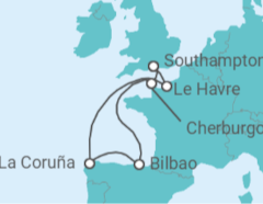 Itinerario del Crucero España, Francia - Royal Caribbean
