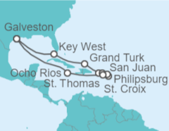 Itinerario del Crucero Estados Unidos (EE.UU.), Bahamas, Puerto Rico, Islas Vírgenes - EEUU, Saint Maarten, Jamaica - Carnival Cruise Line