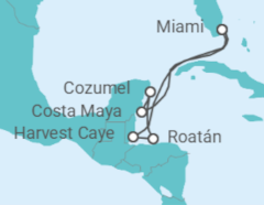 Itinerario del Crucero México, Honduras - NCL Norwegian Cruise Line