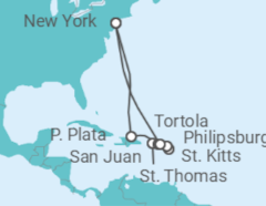Itinerario del Crucero El Caribe: República Dominicana y Santo Tomás - NCL Norwegian Cruise Line