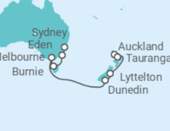 Itinerario del Crucero Australia y Nueva Zelanda: Dusky Sound y Melbourne - NCL Norwegian Cruise Line