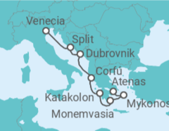 Itinerario del Crucero Regreso al hogar griego - Oceania Cruises