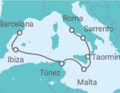 Itinerario del Crucero Un viaje por la belleza Mediterránea, el espíritu artístico y los encantos eternos - Explora Journeys