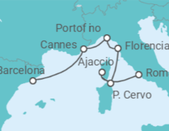 Itinerario del Crucero Un viaje por la pintoresca belleza Mediterránea e histórica de la Riviera Espumosa - Explora Journeys