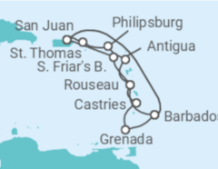 Itinerario del Crucero Islas Vírgenes - EEUU, Saint Maarten, Antigua Y Barbuda, Santa Lucía, Barbados, Puerto Rico, Isla... - Princess Cruises