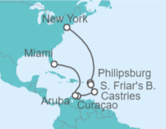 Itinerario del Crucero Saint Maarten, Santa Lucía, Curaçao, Aruba - Princess Cruises