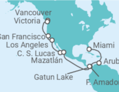 Itinerario del Crucero Canal de Panamá y Costa del Pacífico - Princess Cruises