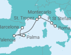 Itinerario del Crucero Un viaje de antiguos tesoros y elegancia catalana - Explora Journeys