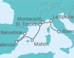 Itinerario del Crucero Un viaje de maravillas mediterráneas, desde los secretos de la antigüedad hasta las ciudades moderna - Explora Journeys