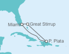 Itinerario del Crucero Caribe: Great Stirrup Cay y República Dominicana  - NCL Norwegian Cruise Line