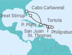 Itinerario del Crucero Puerto Rico, Saint Maarten, Islas Vírgenes - EEUU, Islas Vírgenes - Reino Unido - NCL Norwegian Cruise Line