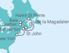 Itinerario del Crucero Un viaje desde los descubrimientos urbanos hasta los cautivadores paisajes de la costa este - Explora Journeys