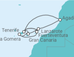 Itinerario del Crucero Islas Canarias y Marruecos - AIDA