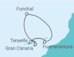 Itinerario del Crucero Islas Canarias - AIDA